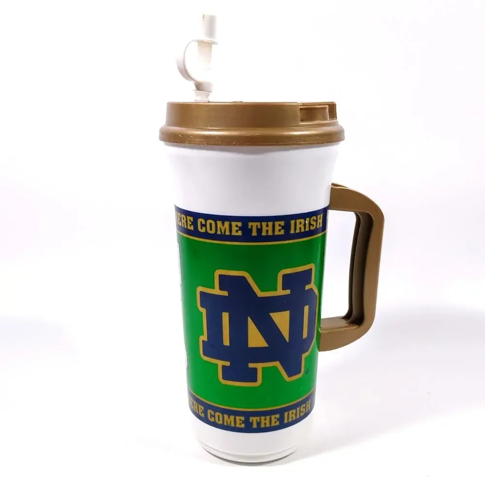 VTG Whirley Drink Works Notre Dame Fighting Irish Plastic Collector Cup Straw